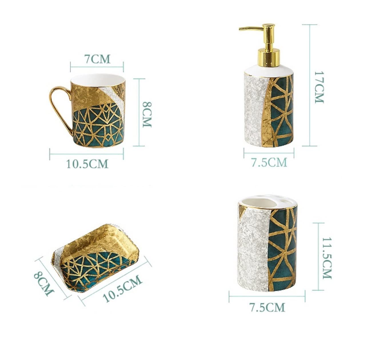 Zestaw Dozowników Mydła Zestaw Akcesoriów Łazienkowych Do Użytku Domowego Nordic Marmur Zielony I Ceramiczny Kąpieli Phnom Penh Na Prezent Parapetówkę Łazienka