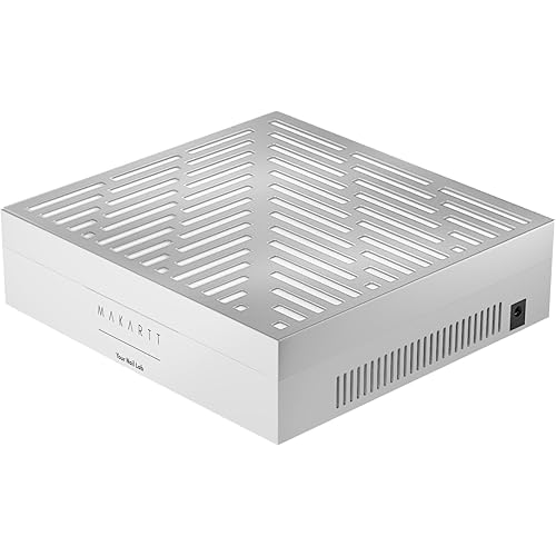 Makartt Rechargeable Nail Dust Collector - Machine Ultra Thin Nail Vacuum Dust Collector for Acrylic Nails Drills Portable SYMPHONEE Nail Dust Extractor with Reusable Filter White