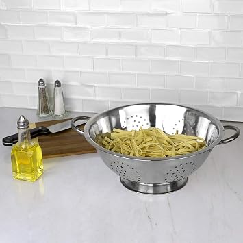 Home Basics Deep Colander Stainless Steel 3 Quart#44;