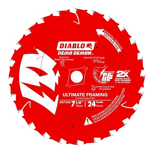 Miniatura 2 de Diablo Demo Demon D0724DA - Hojas de sierra definitivas para enmarcar y demolición de 7 ¼ pulgadas x 24 dientes, paquete de 10 unidades, dientes de