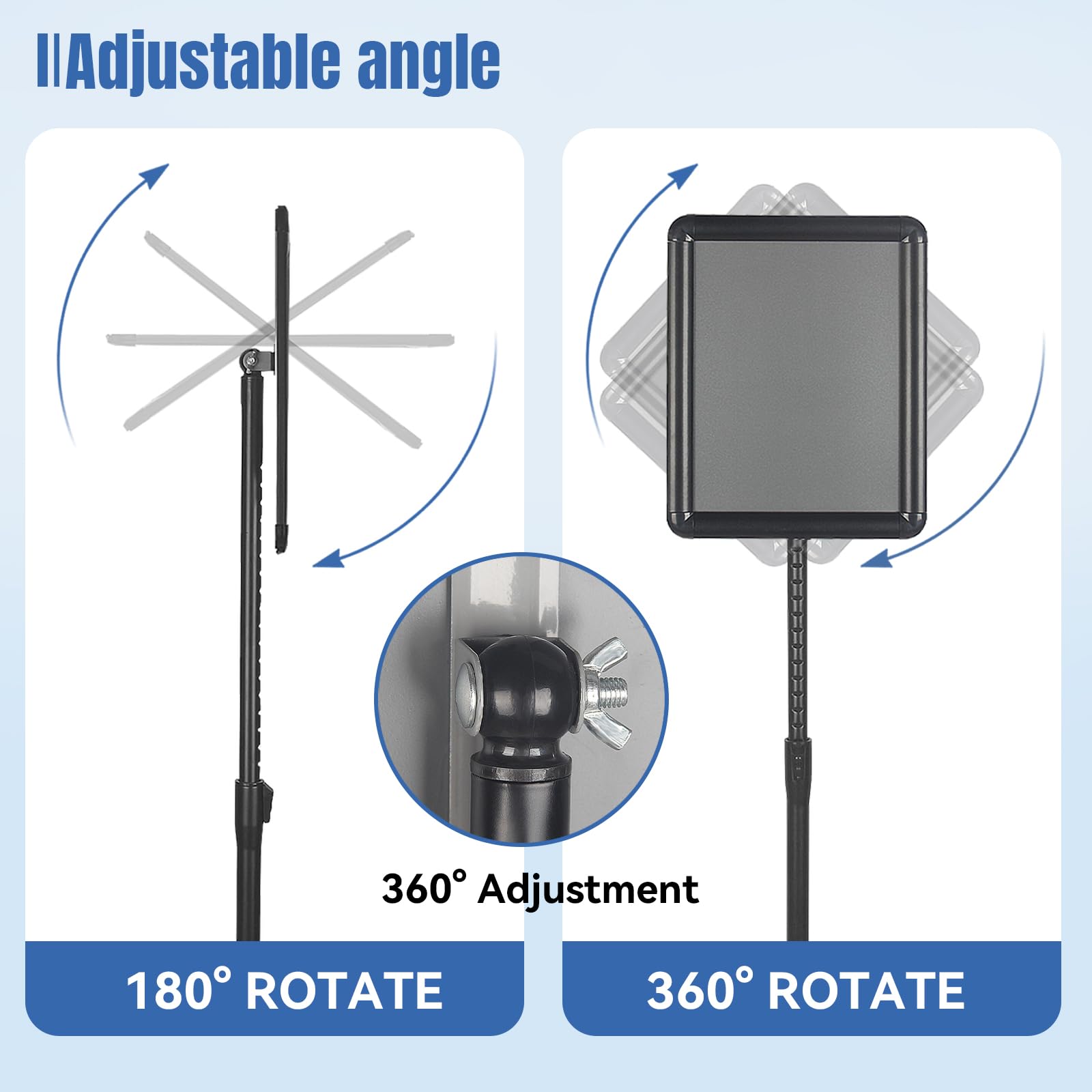 Lot de 3 supports de panneau réglables de 21,6 x 27,9 cm avec base robuste pour école, église, salon d'affaires, noir