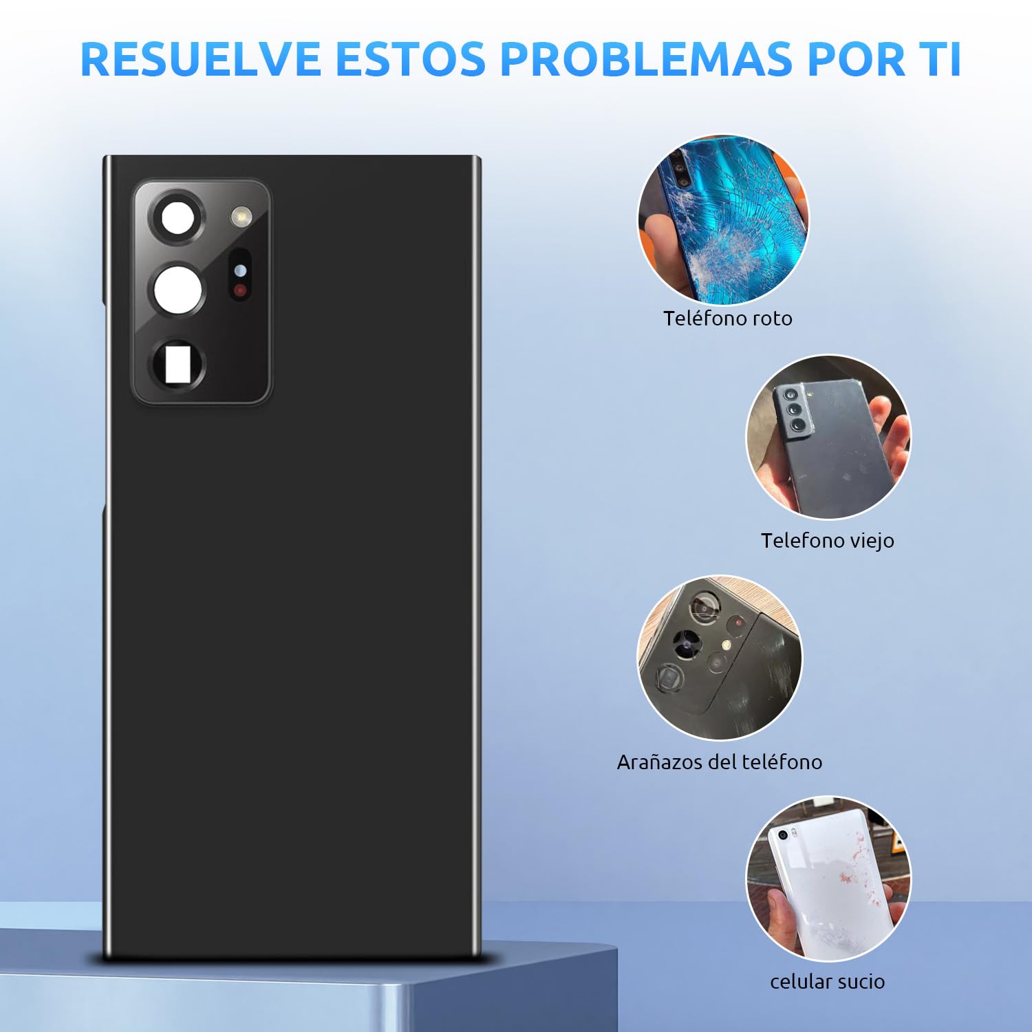 Tapa Trasera Vidrio para Samsung Galaxy Note 20 Ultra Bronze | Calidad original tapa trasera parte trasera reemplazo cristal trasero con lente cámara kit reparación.