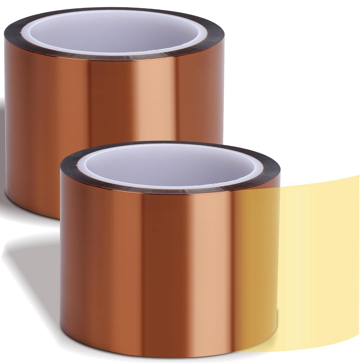 2 Rolls 75mm × 50m (164ft) Sublimation Tape Heat Transfer Tape, Heat Resistant Tape Sublimation Bulk, Brown Heat Transfer Tape for Sublimation Press Electronic Soldering Insulation, No Residue 75MM x 50M 2