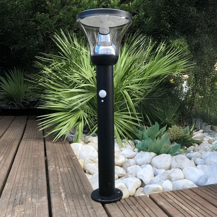 Arum Borne Solaire LED Extérieure LOIRET 80W – Puissante 1000 Lumens – Détecteur de Mouvement & 3 Modes Intelligents – Hauteur 53cm – Étanche IP44...