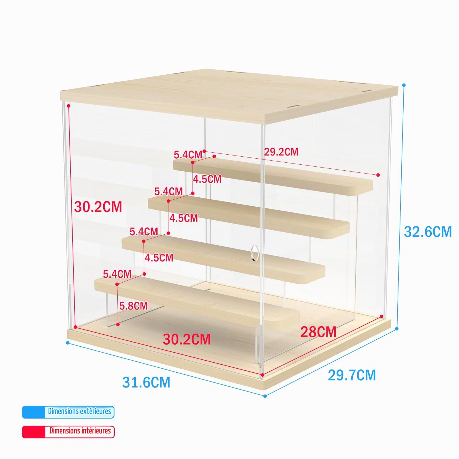 5 Niveaux Vitrine pour Collection Boîte Acrylique Transparent pour Lego vitrine pour Figurine Pop Maquette,Amélioré Présentoir Boîte d'affichage Rangement Anti-Poussière, 31.7X 29.7X 32.6cm