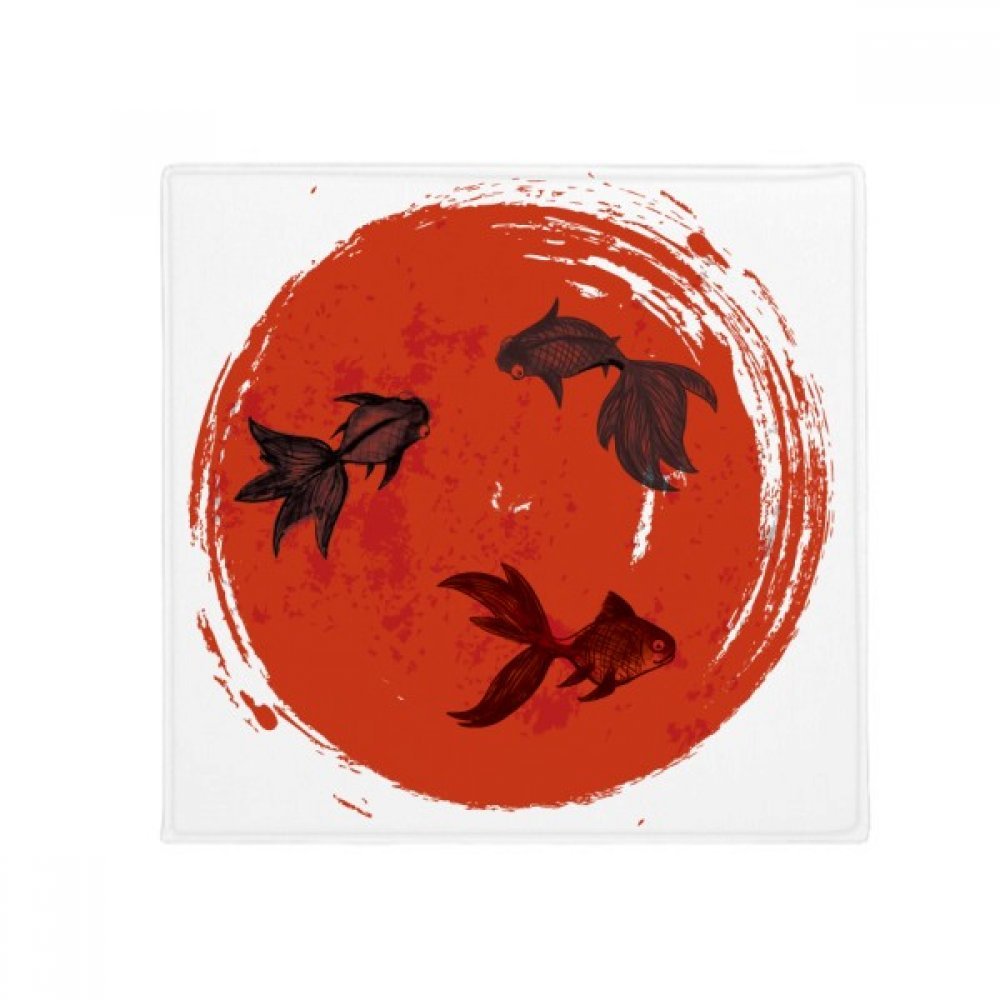 Tapis de bain carpe rouge rond antidérapant salon cuisine entrée 60cm