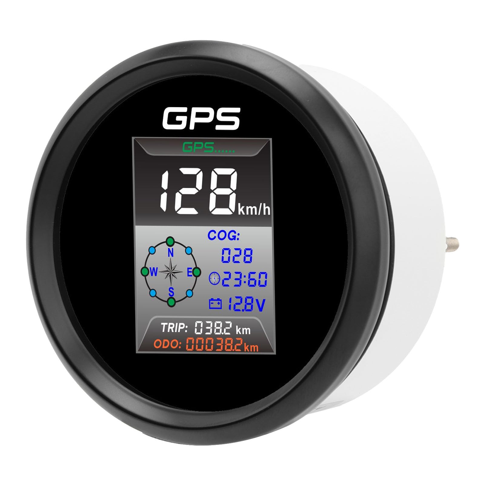 Ejoyous Cyfrowy Prędkościomierz GPS 85 Mm z ramką ze Stali Nierdzewnej i wodoodpornością IP67 do łodzi i Motocykli