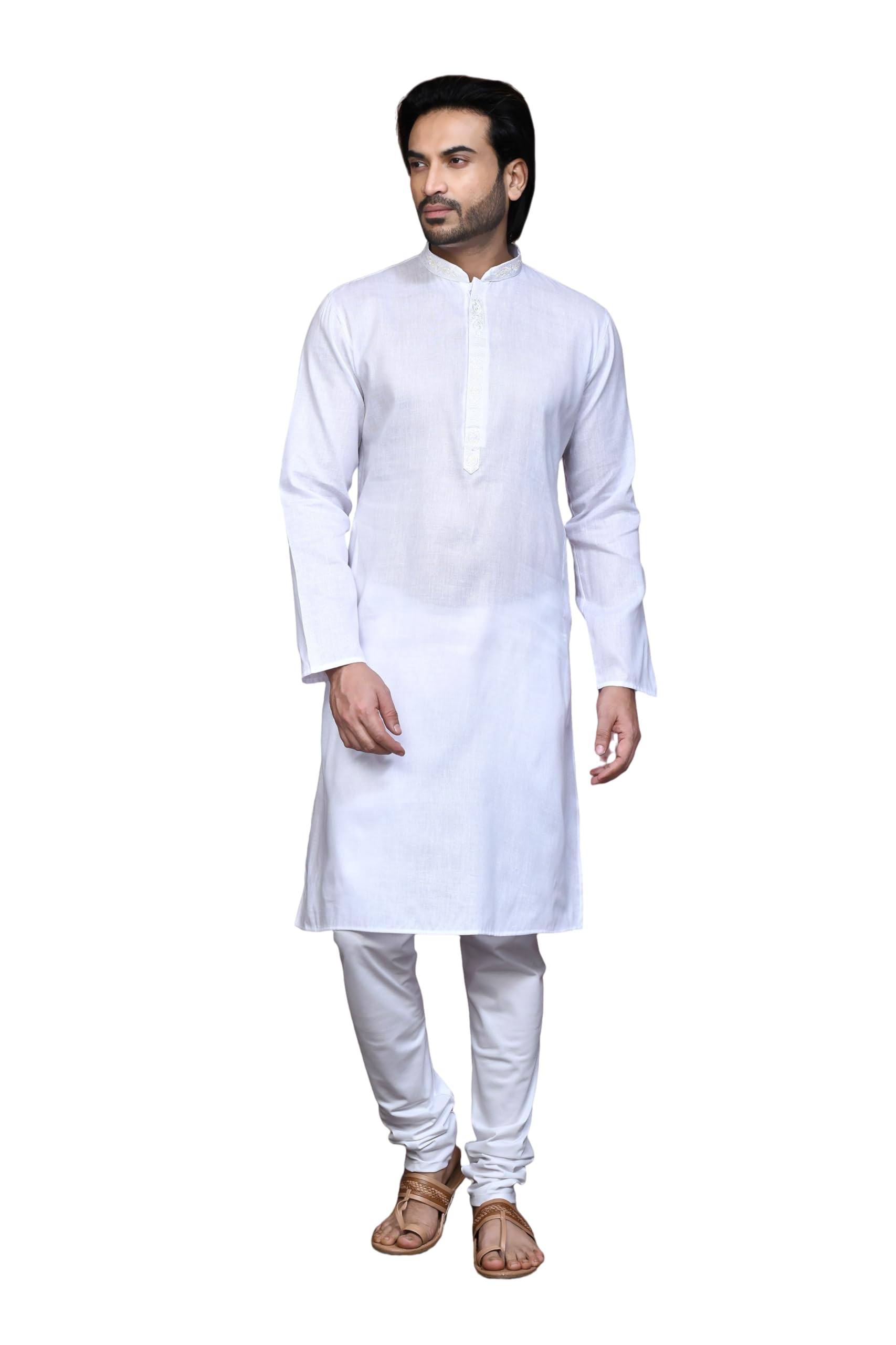 Cotton Kurta Pajama with Computer Embroidery | Elegant Daily (VLSMKP604)-image-28
