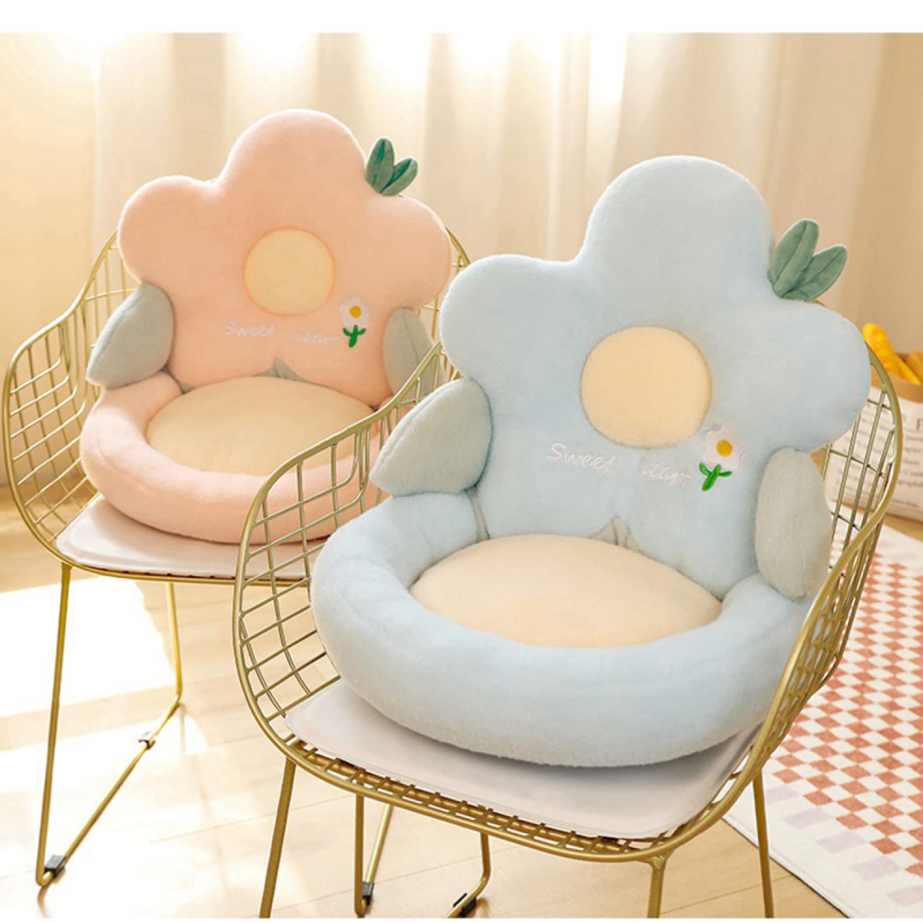Amazon.co.jp: mongdodo 花型 背もたれクッション 可愛い 花形