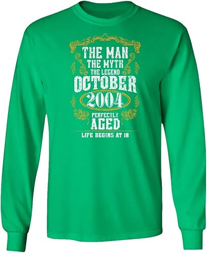 Baku Apparel Man Myth 18th Birthday October 2004 Gift Unisex Long Sleeve T-Shirt