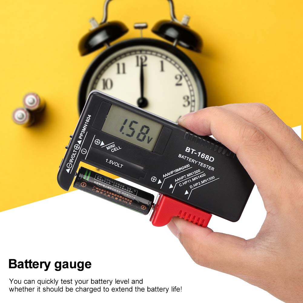 Battery Tester, Battery Tester for Household Batteries Diagnostic Checker Analyzer 1.5V 9V Mini Size Battery Testers for Batteries Checking