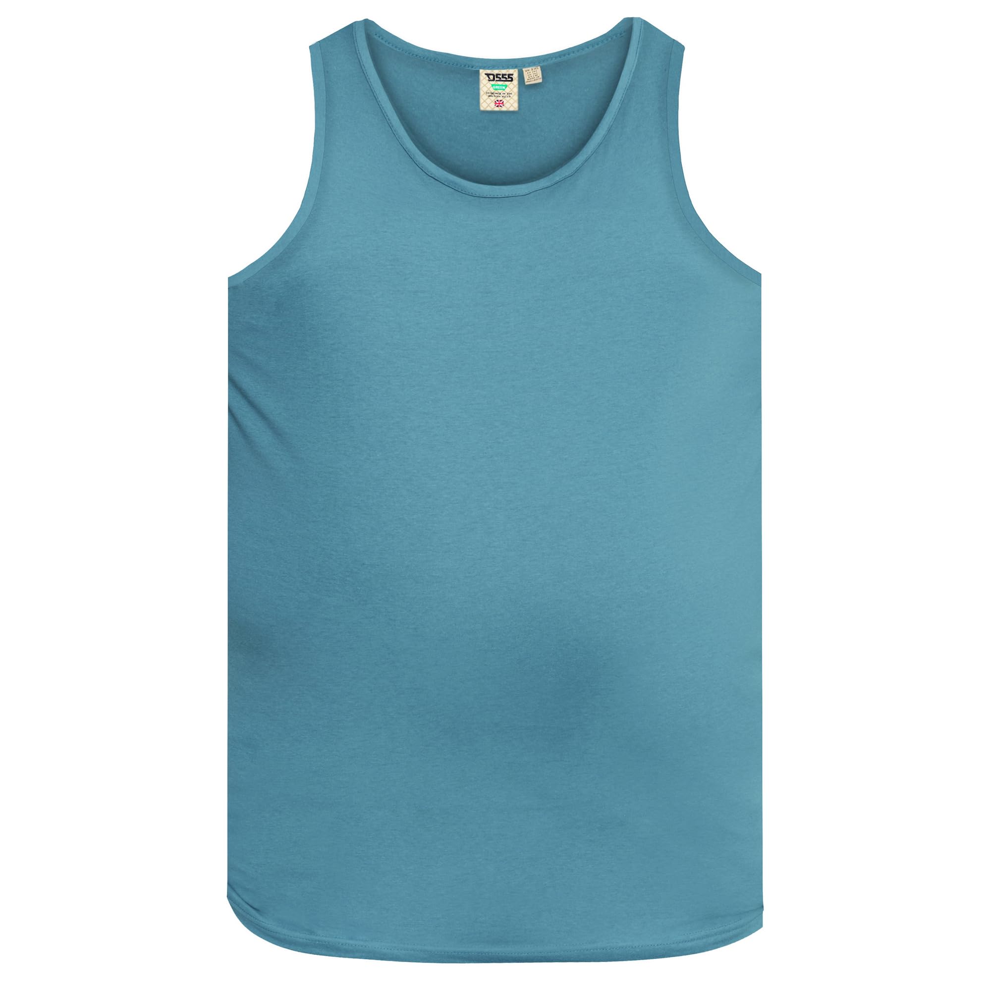 D555 Mens Adults Fabio Plain Muscle Vest Teal 5XL