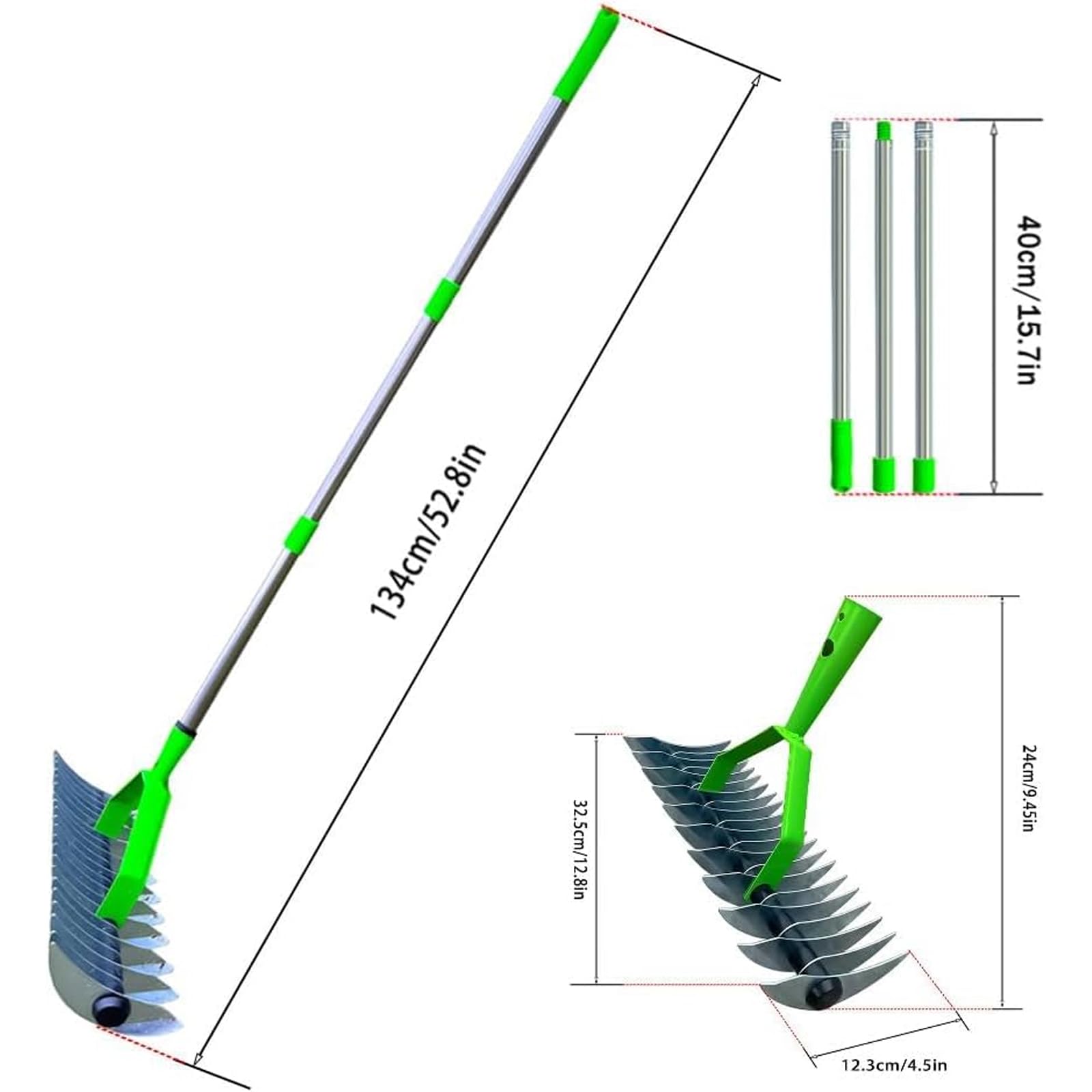 Scarificatore Aeratore per Prato con Maniglia, Scarificazione Manuale per Aerazione del Terreno dell'Erba del Prato, Strumento per aerazione con Punte per Aeratore del Prato, per la Cura del Prato