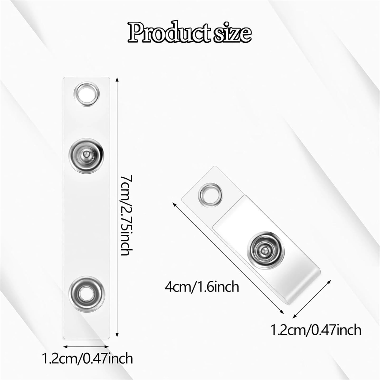 50 soportes para tarjetas de identificación de PVC transparente con clip de