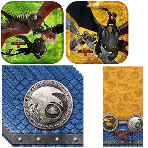 How to Train Your Dragon 2 Party Pack Including Plates, Napkins and Tablecover - 16 Guests