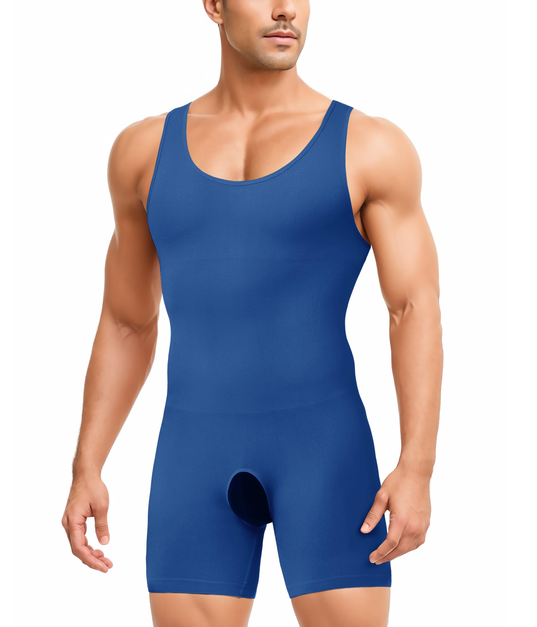 Men's Shapewear Tummy Control Bodysuit Waist Trainer Full Body Shaper Fajas Compression Shirts