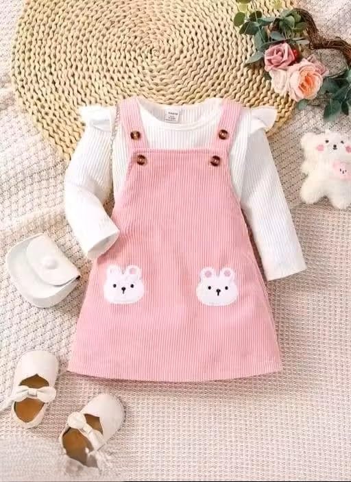Image of Summer and all seasons dresses for Kids and baby cottonblend|||1,P,Pink girl dress