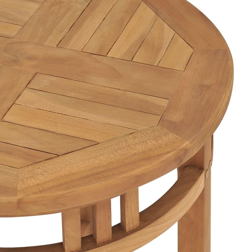 Stolik bistro z litego drewna tekowego, Ø 60 x 60 cm, okrągły stół drewniany z lakierem na bazie wody, odporny na warunki atmosferyczne, nie zajmuje dużo miejsca, do ogrodu, na taras, do