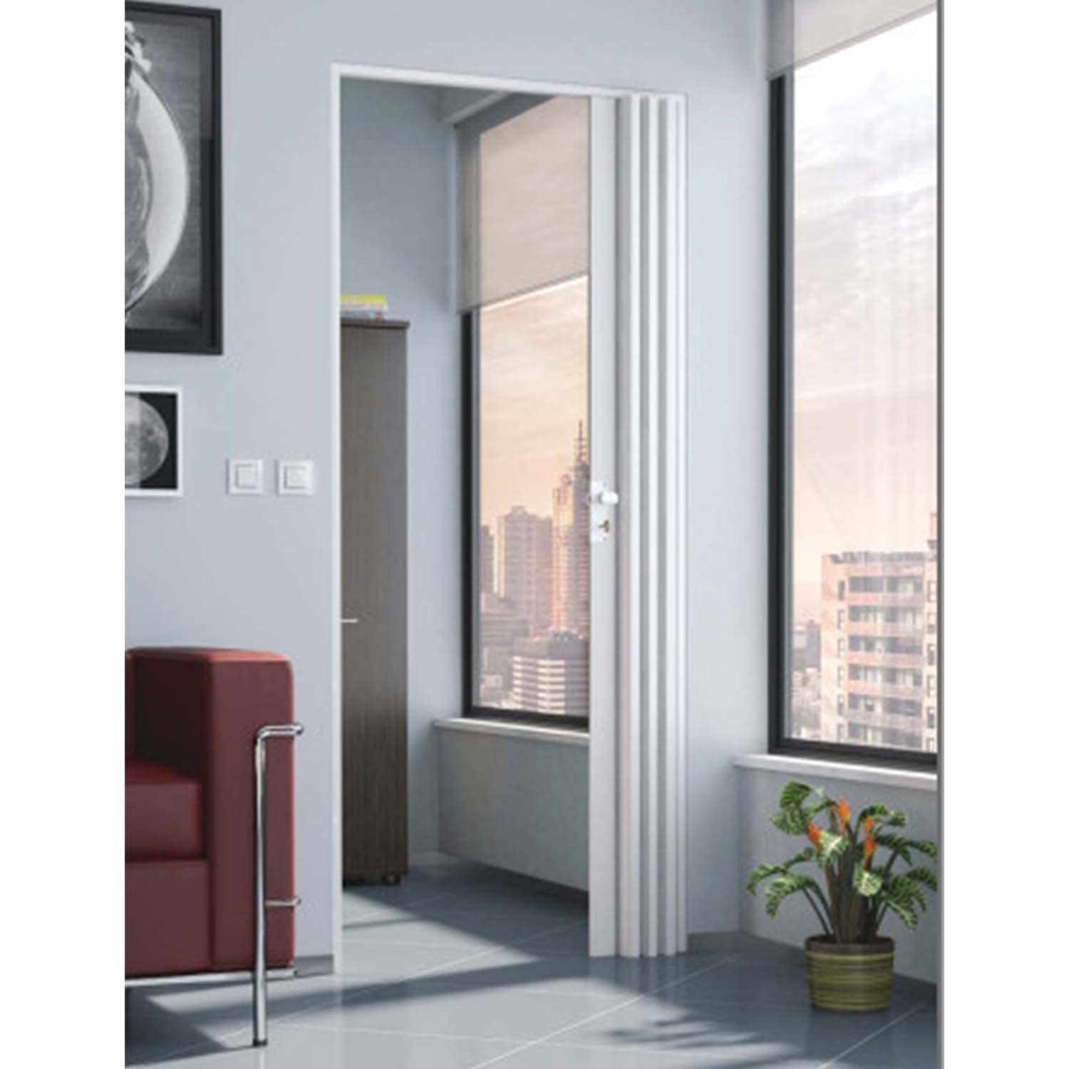 PORTE A SOFFIETTO PVC 82X210 BIANCO (085772)