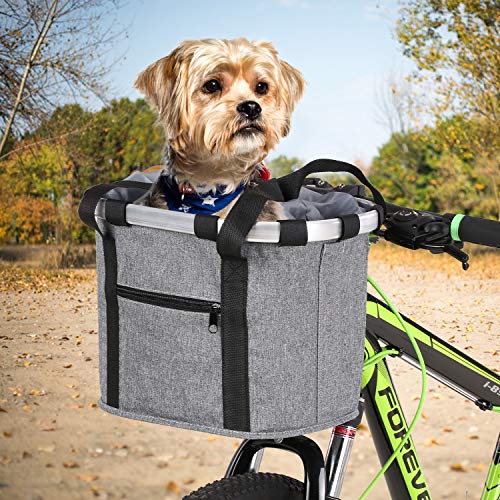 Festnight Cesta destacável da bicicleta Frente da bicicleta Transportadora para animais de estimação