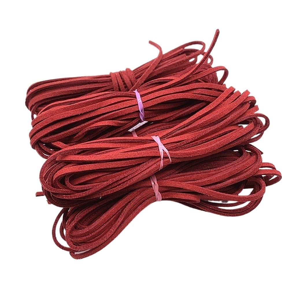 Decor Craft String 5yards Thread Rope 3mm Flat, Faux Suede Braided Cord Velvet Leather Used for Handmade Beading 1piece