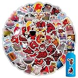104PC Red Cow Stickers，Βull Decals for Water Bottles Laptop，Stock Car TV Show Vinyl Waterproof Sticker Gifts for Kids Teens Adults for Party Favo