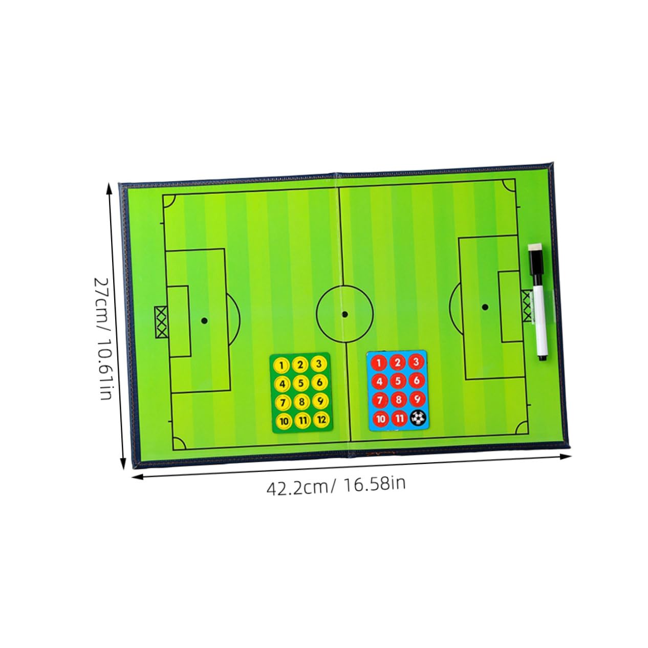 GALPADA 2 Section Football PVC Magnetic Whiteboard Reusable Clipboard Markers for Team Training