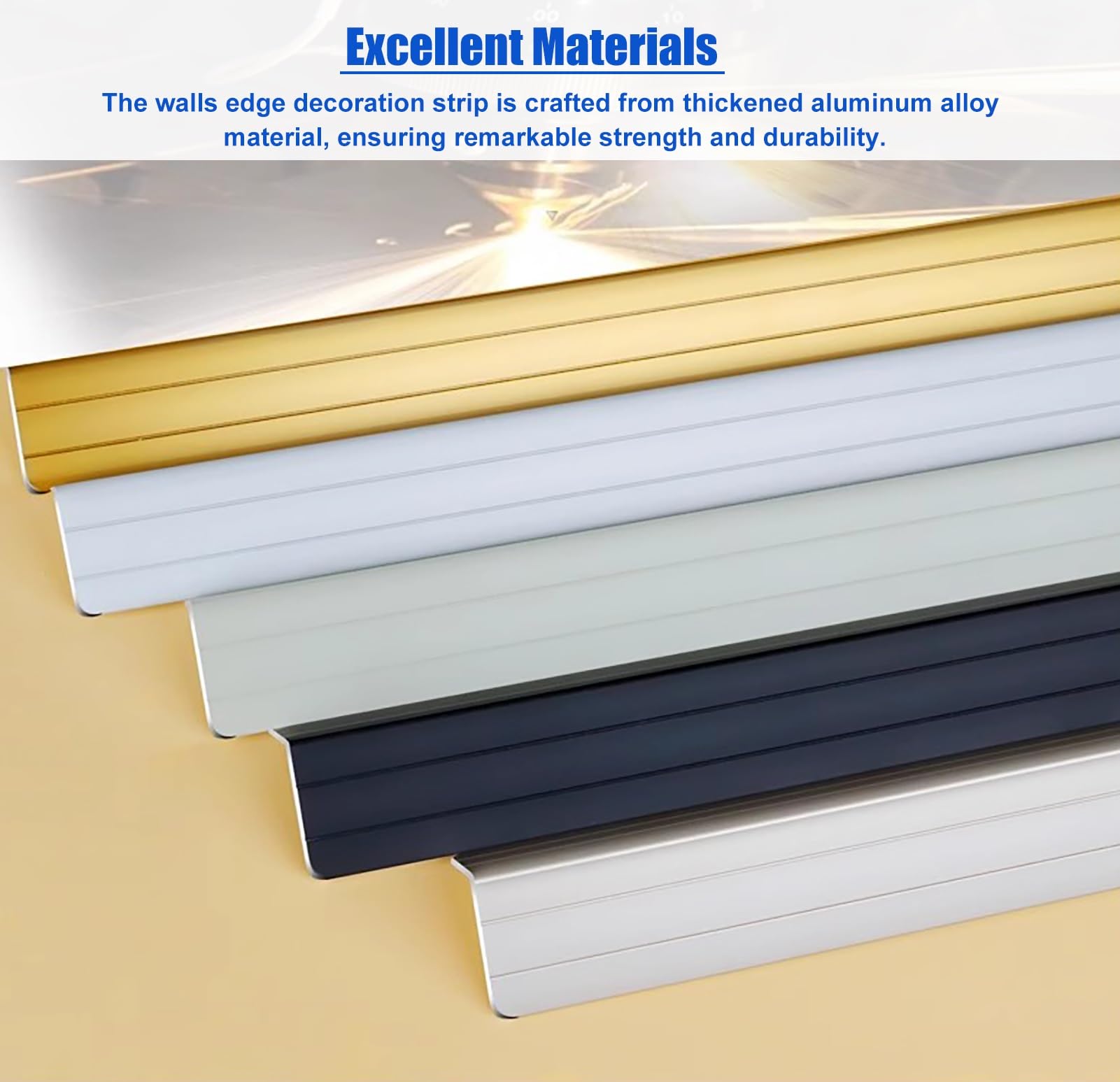 Perfil de Transición para Suelo Protector de Esquinas Autoadhesivo para Paredes, Cubierta Decorativa de Borde de Aleación de Aluminio para Paredes, Protector de Esquinas Engrosado para Sala de Estar/C
