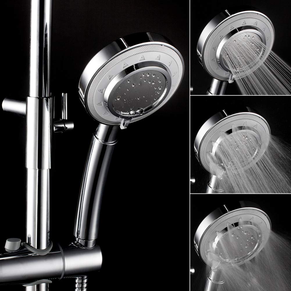 Tbddsd One Color Bathroom Shower Heads, Handheld Led Bathroom Shower Head 3 Models Of Water Hand Removable And Washable Pressurized Water-Saving Spa Massage - Spray Pattern Sh