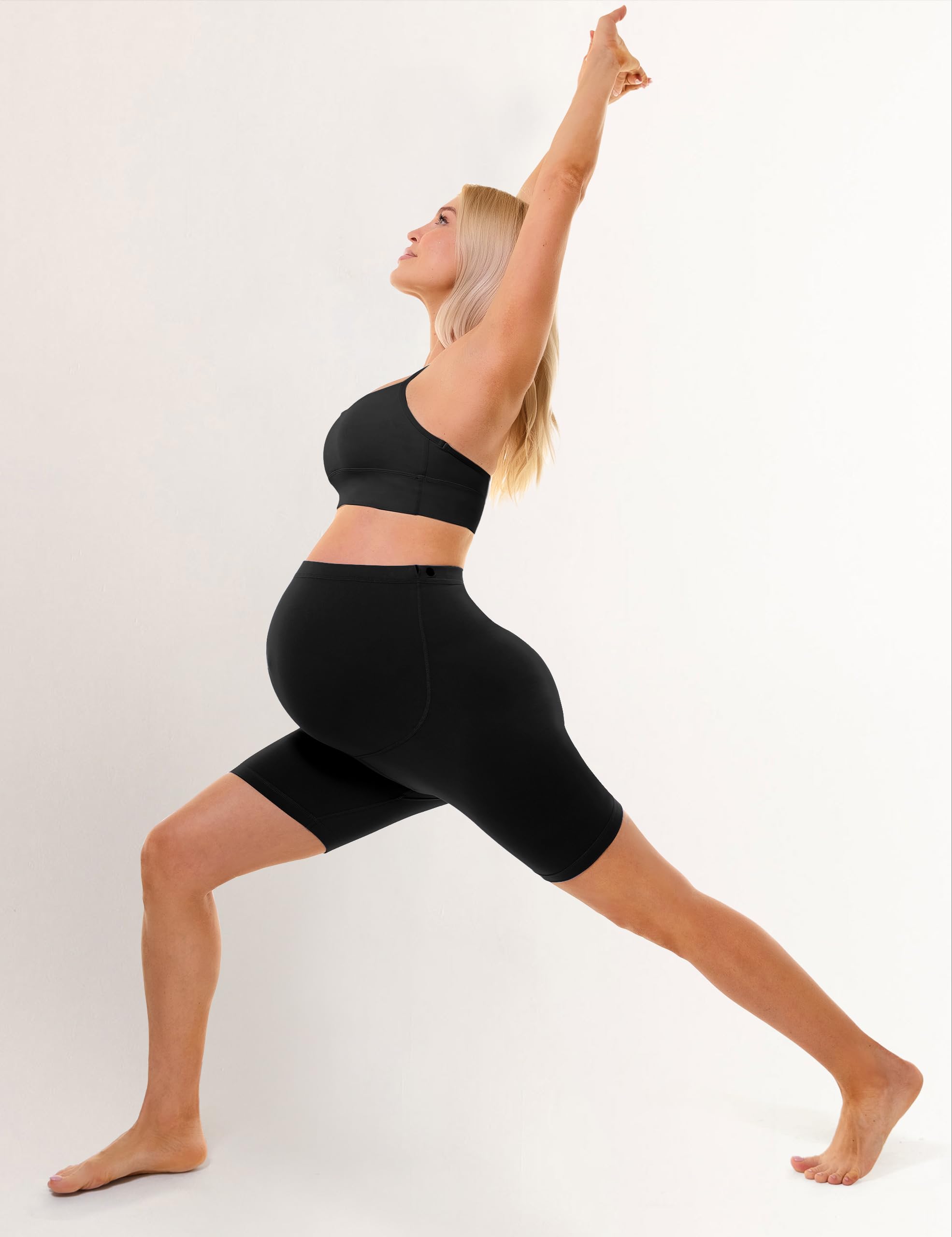 BONVIGOR Short de maternité au-Dessus du Ventre, Short de motard de Grossesse, Short d'entraînement, Yoga, Pantalon athlétique Actif pour Femme Enceinte