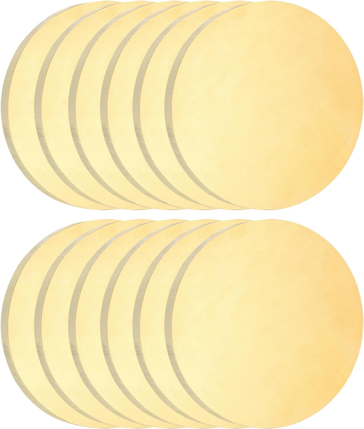 uxcell 12Pcs Brass Round Plate, 0.06"(1.5mm) Thick 0.8"(20mm) Dia H65 Brass Round Disc Blank Metal Sheet Copper Circle Disc for Metal Stamping DIY Crafts
