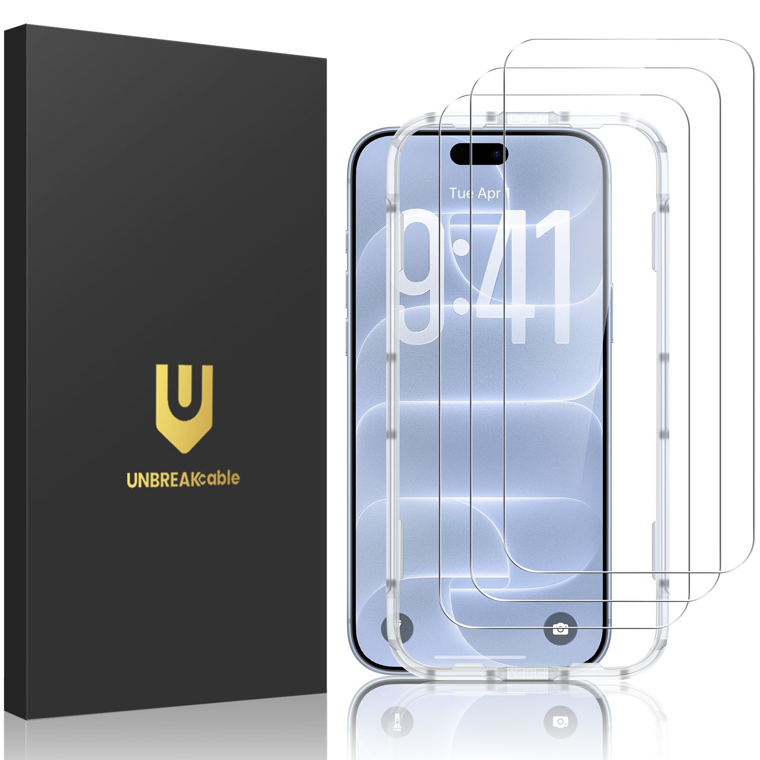 UNBREAKcable 3-Pack Screen Protector for iPhone 18 Pro Tempered Glass