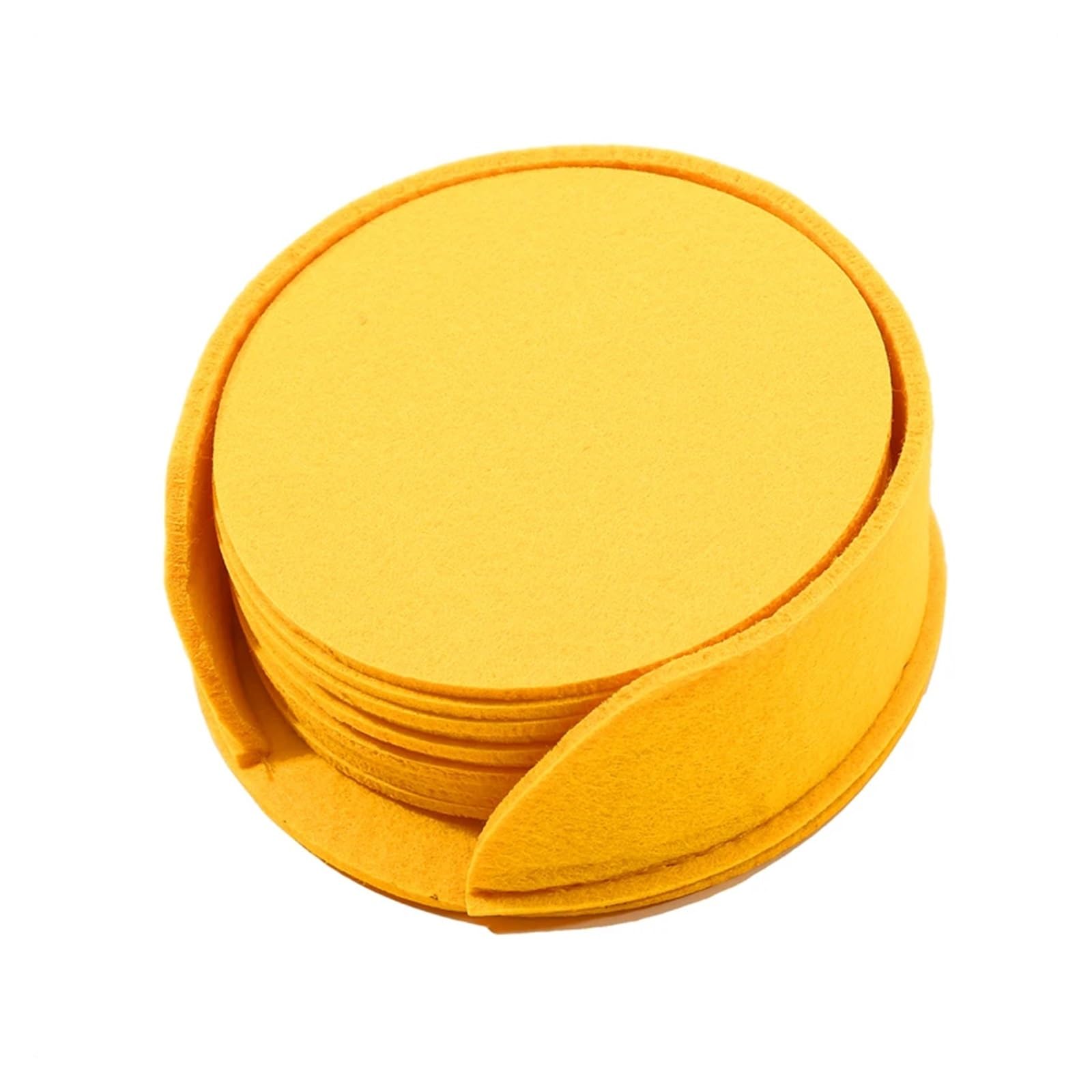 Coasters 10pcs Round Felt Coaster Dining Table Protector Pad Heat Resistant Cup Mat Coffee Tea Hot Drink Mug Placemat Kitchen Accessories(10pcs Yellow)