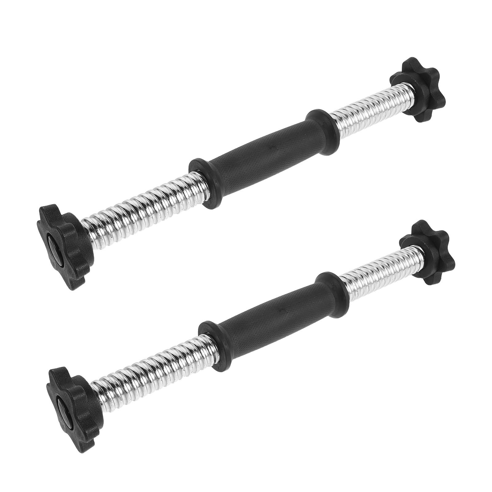 2Pcs Adjustable Threaded Dumbbell Handle Bars, Steel Spinlock