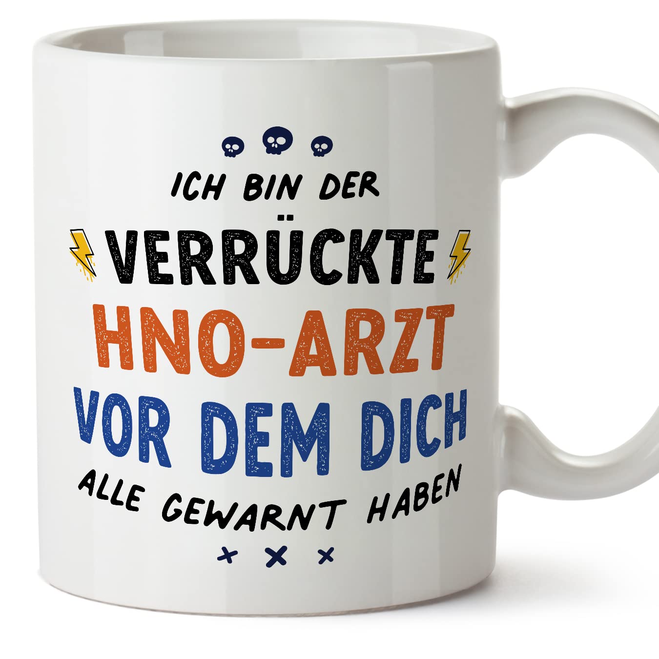 MUGFFINS Otolaryngologist Man Mug - in German - Dich alle gewarnt haben - Funny Gift for Colleagues - Ceramic 11oz Mug