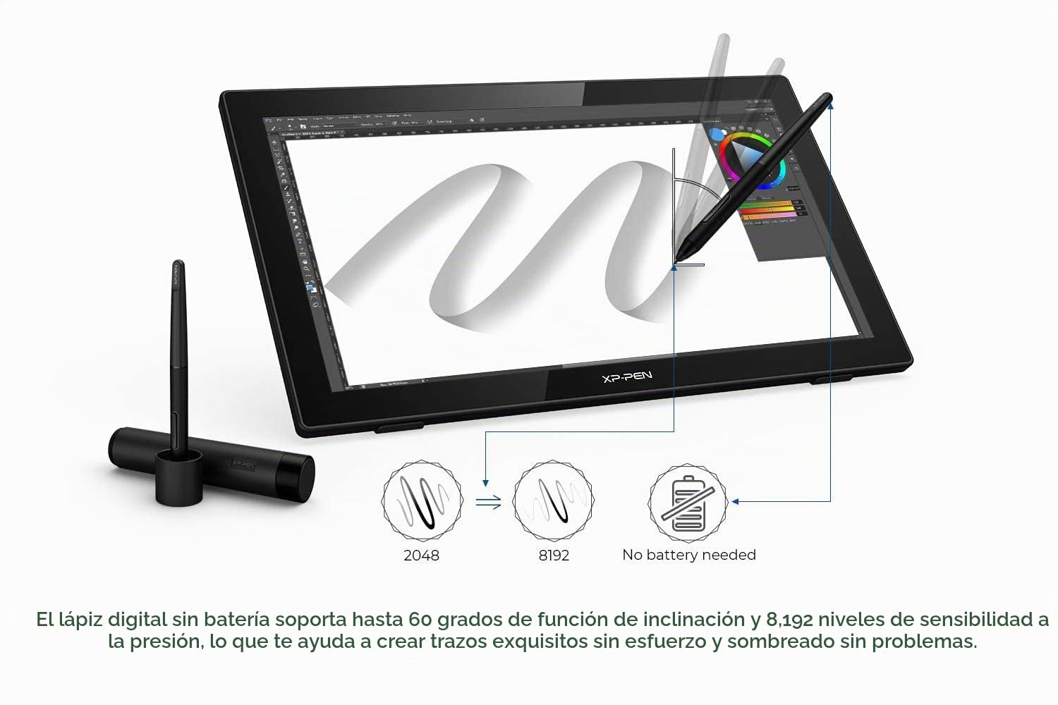 XPPen Artist 22 2nd Tableta gráfica con Pantalla 21,5" 8192 Niveles | Tableta gráfica Dibujo Digital sRGB ≥122%, Tableta de Conexión Tipo C Compatible con Móviles Android
