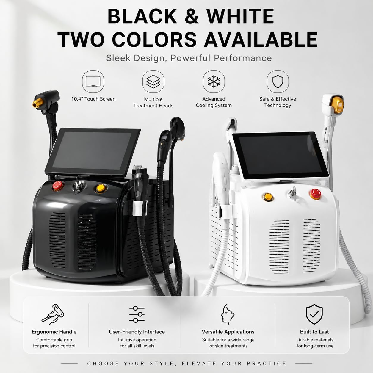 Máquina Láser Estética 4 en 1 para Depilación, Rejuvenecimiento de la Piel, Eliminación de Tatuajes y Reafirmación con RF, 755nm 808nm 1064nm, Equipo de Sobremesa Multionda