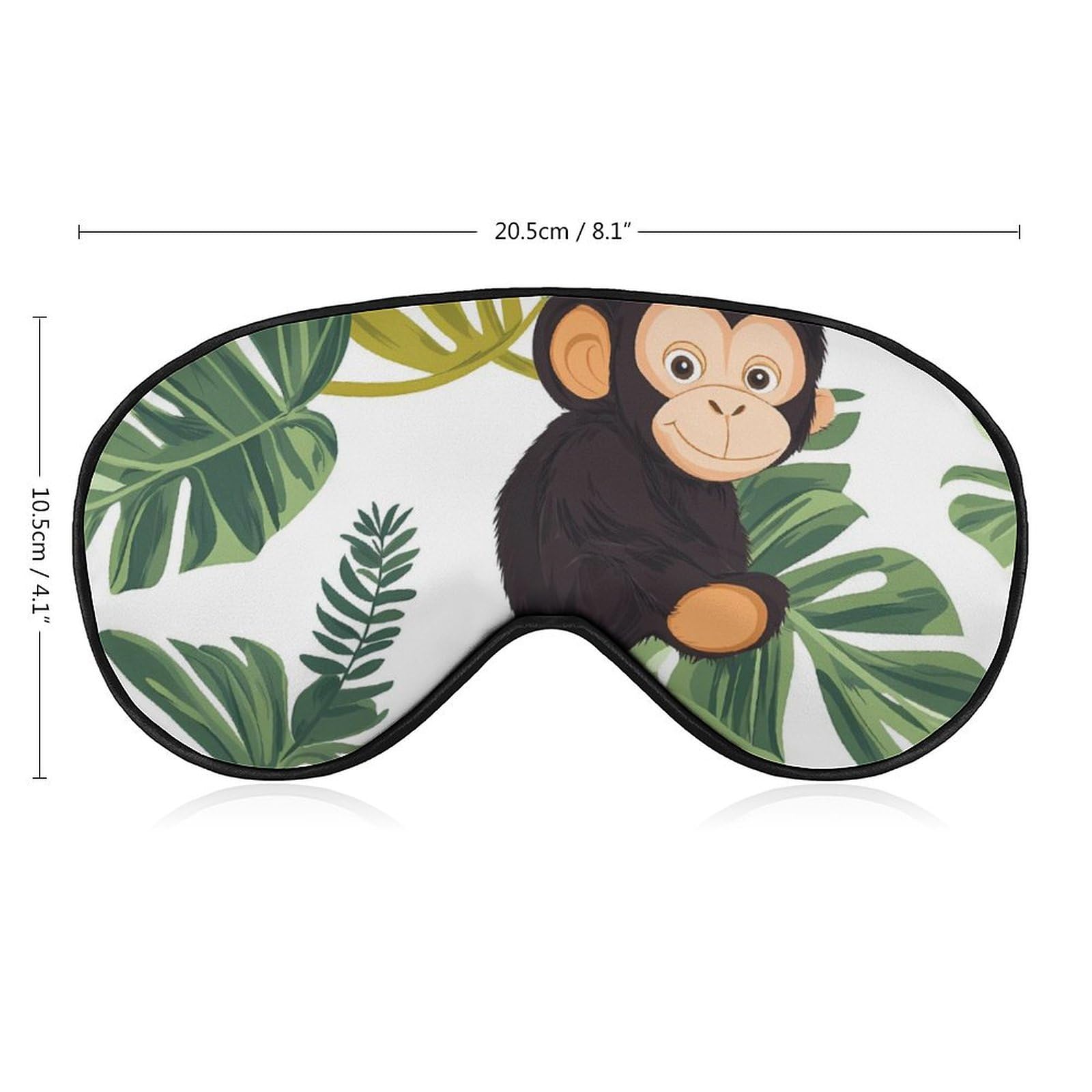 Cute Chimpanzee Monkey Sleep Mask Eye Shade Cover Adjustable Strap for Travel Lunch Break Women Men