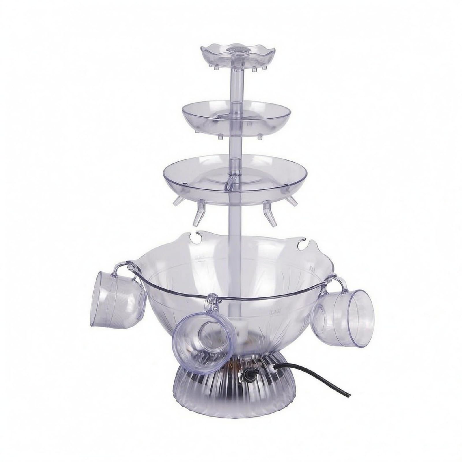 Cascading Fountain 3-Tier Design Tiered Fountain Transparent Party Accessory Clear, Australian Plug-image-5