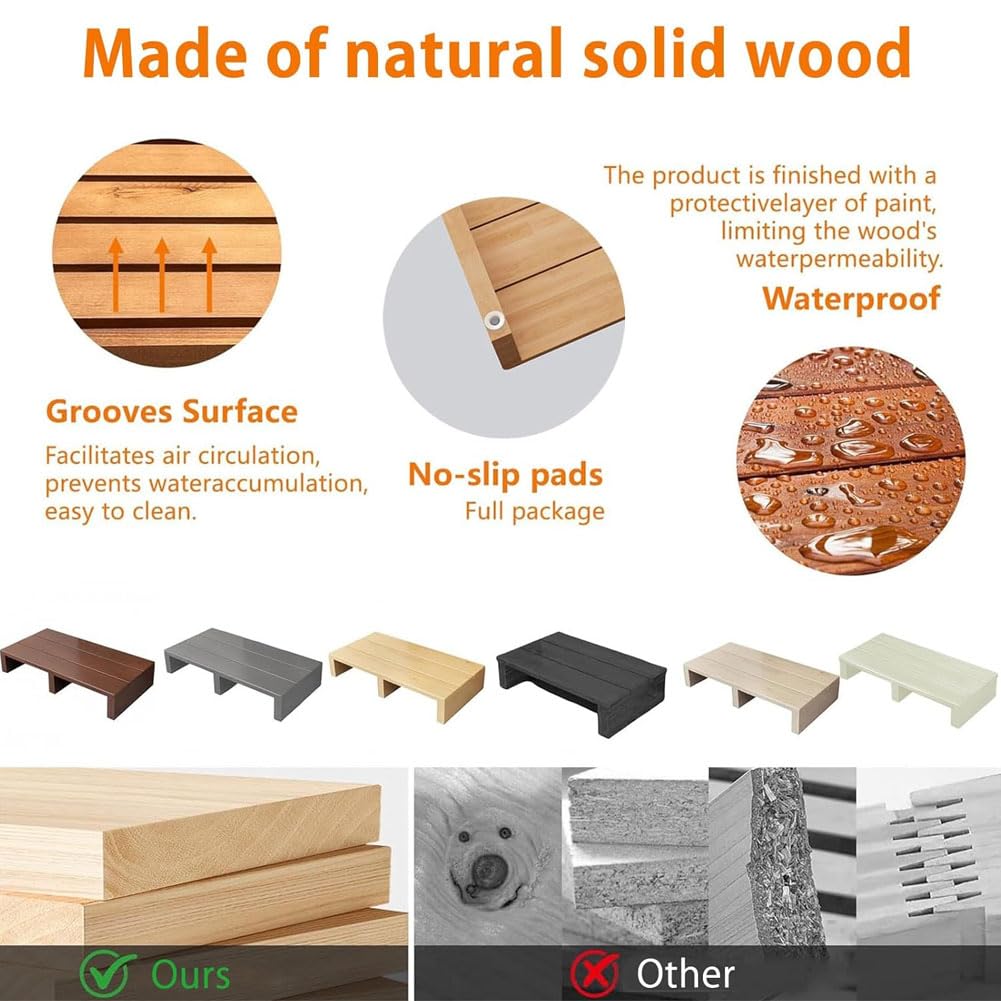 Sgabello per adulti, in legno, per esterni, leggero, piccolo, design antiscivolo per elevazione sicura