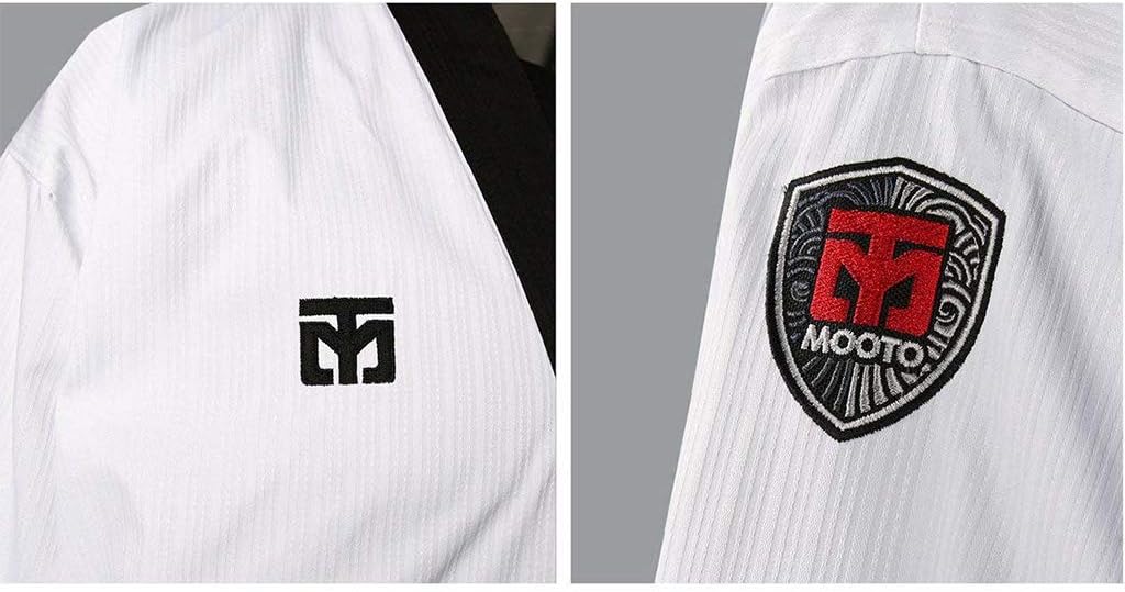 MOOTO Korea Taekwondo Basic 4.5 Uniform Dobok Black Neck WT Logo TKD Martial Arts (190 (Height : 190~199cm)(6.23~6.53ft)