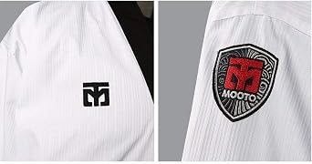 MOOTO Korea Taekwondo Basic 4.5 Uniform Dobok Black Neck WT Logo TKD Martial Arts (150 (Height : 150~159cm)(4.92~5.22ft)