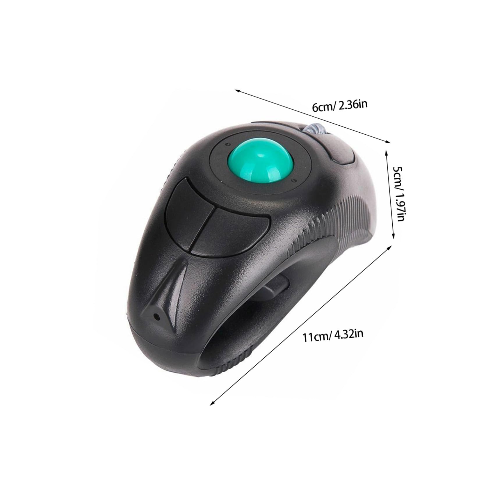 NUOBESTY Ratón Inalámbrico de Mano Trackball, Ratones Inalámbricos de 2,4 GHz y Puerto USB, Control Pulgar para Portátil