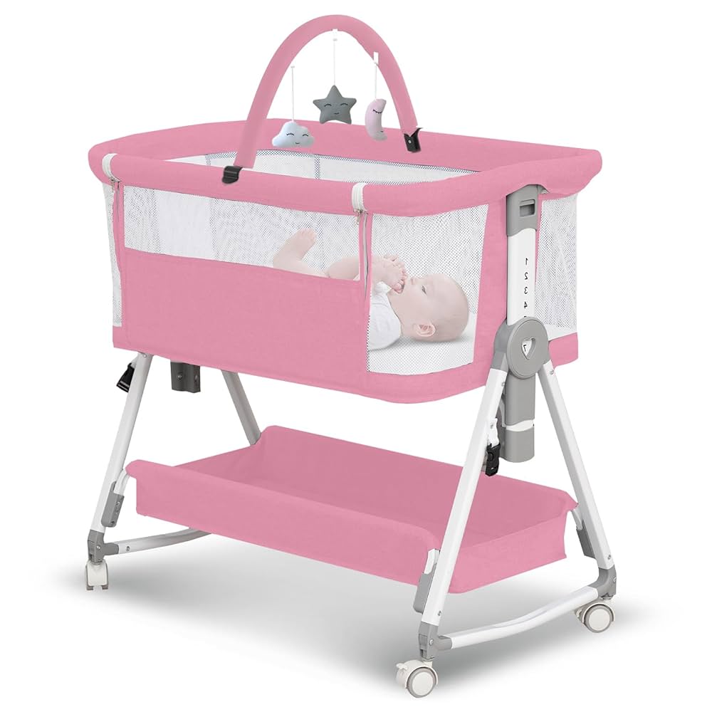 Baby Bassinet, 3 in 1 Bedside Bassinet for Baby with Hanging