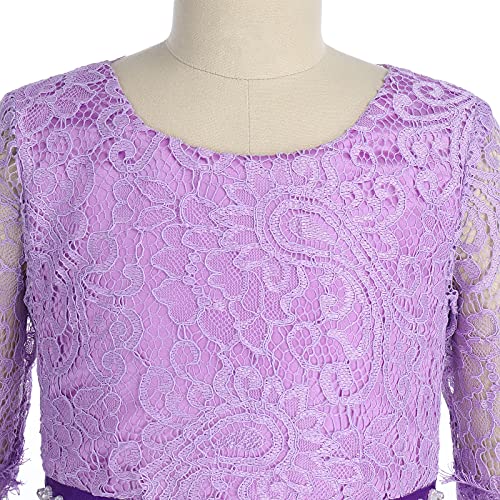 Flower Girls Lace Back Dress for Kids Wedding Bridesmaid Party Formal Gown Princess Pageant Birthday Long Tulle Dresses4