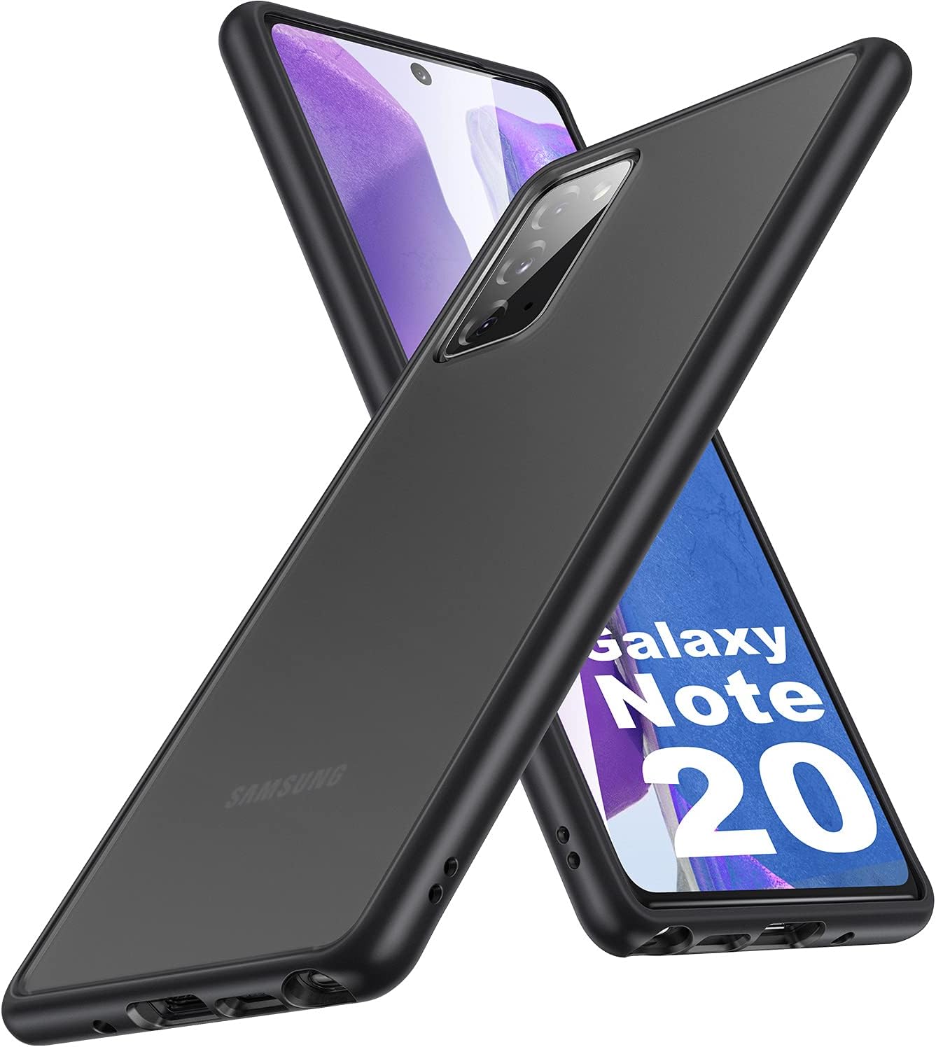 Humixx Samsung Note 20 Case, [Impact Resistance Increased by 240%] Defender Series Translucent Matte Back with Silicon Edge Slim Cover,
