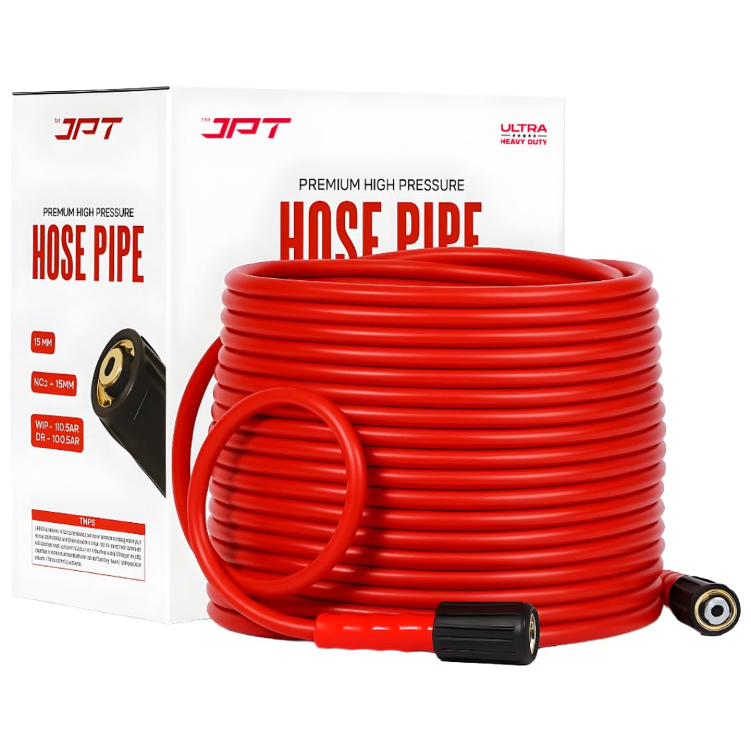 JPT Ultra Heavy-Duty 15MTR Flexible High Pressure Washer Hose Pipe | Standard M22 x 15MM Thread | Up To 450Bar / 6525PSI | PVC + PE Layers Build | Tangle & Kink Free Design-image-41