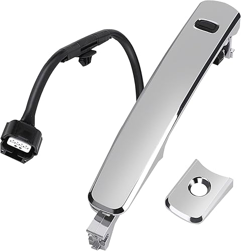 Miniatura 7 de Yikesai Manija de puerta delantera izquierda para el lado del conductor, cromada con orificio para llave, entrada inteligente sin llave compatible