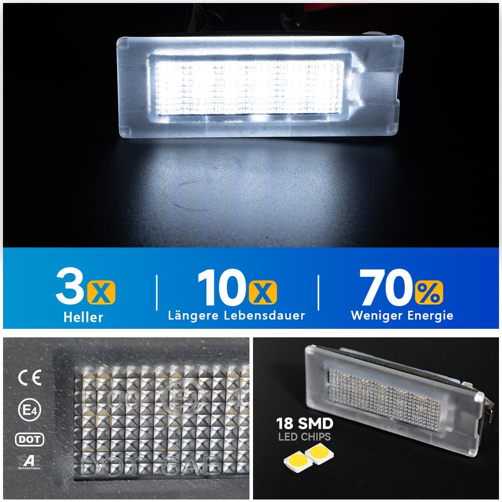 Luz LED trasera para matrícula compatible con Fiat Ducato Bus Kasten para Peugeot Boxer Bus Kasten para Citroen Jumper Bus Kasten 2006-2019