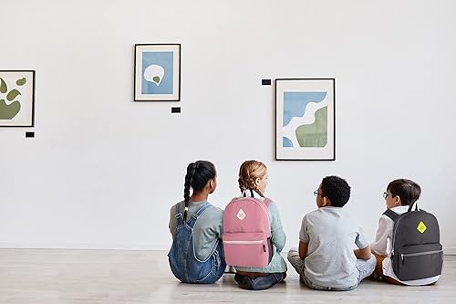 Miniatura 8 de Mochilas escolares de 19 pulgadas con bolsillos laterales de malla mochilas básicas grandes de color sólido para niños hombres mujeres viajes